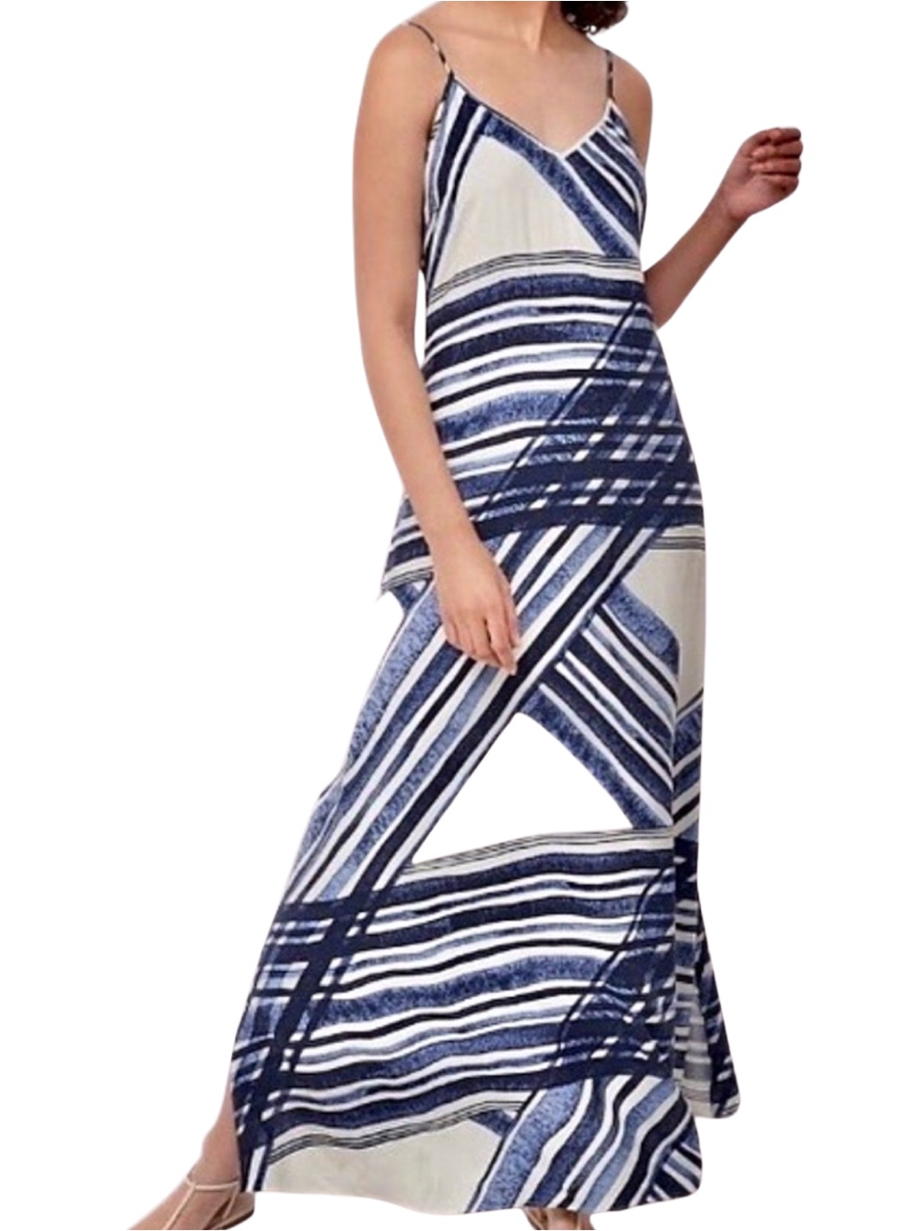 Loft Watercolor Stripe Maxi Dress